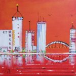 Port Chimère - peinture acrylique sur toile 30 x 30 cm