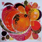 Diktat - Peinture acrylique sur toile 30 x 30 cm, inspirée du diktat des 5 fruits et légumes par jour