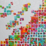 Fragments1 - Peinture acrylique sur toile 100 x 100 cm